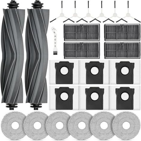 25 accessori per robot aspirapolvere DREAME L10s Pro Ultra Heat / L10s Ultra Gen 2 / X30 Ultra / MOVA E30 Ultra. 2 spazzole principali, 4 filtri, 6 panni, 6 sacchetti per la polvere, 6 spazzole latera (1/5)