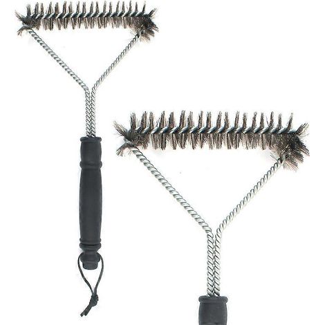 Brosse de nettoyage extérieure en acier inoxydable pour barbecue, manche long, rouleaux de fil métallique en forme de Y, accessoires de cuisson pour barbecue et rôtissoire. (1/5)