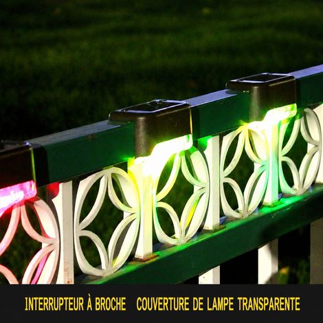 Lampe solaire pour escalier et clôture boîtier brun lumière colorée 1 LED 80x44x45 mm réf 6897 11 × 8,5 × 6,3 cm 90 g – Livraison gratuite