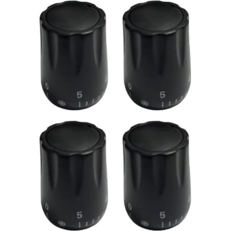 CCYKXA  Lot de 4 boutons de commande de valve thermostatique avec filetage pour radiateur et systèmes de chauffage au sol, volant réglable en plastique (noir)