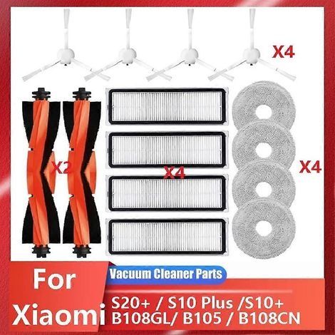 Filtre et brosse latérale principale pour aspirateur robot Xiaomi S20+ / S10 Plus / S10+ / B108GL / B105 / B108CN B113CN. Accessoires inclus : filtre et brosse latérale principale. (1/5)
