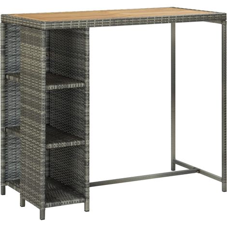 Maison Exclusive - 5-tlg. Gartenbar-Set mit Kissen Poly Rattan Gr