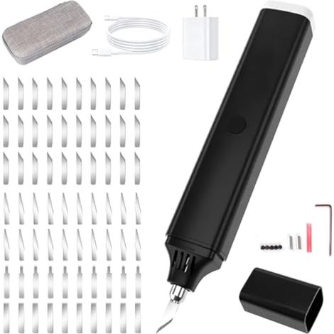 Coupeur Ultrasonique, Stylo de Découpe Ultrasonique 2 en 1 avec 70 Lames Machine de Découpe 45 W avec Deux Niveaux D'intensité pour la Découpe du Plastique du Bois de la Résine et du PVC (1/5)