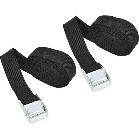 2 pcs Lashing Strap 2.5x300cm Ratchet Strap Claw Strap for Securing Luggage, Motorcycle, Car, Bike Rack (1/5)