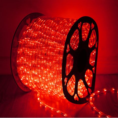 Chaîne lumineuse extérieure imperméable à l'eau LED Festival décoration néon - Rouge - (24 lumières) 100m - avec prise normalement brillante