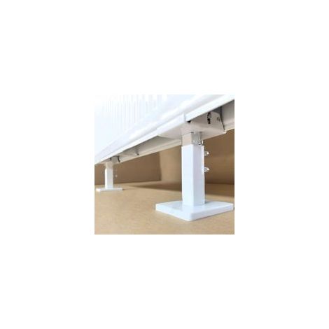 Kit de pieds de radiateur à montage au sol, supports de radiateur réglables en acier, kit de pieds de montage au sol, blanc + argent