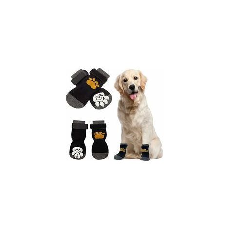 Rutschfeste Hundesocken, rutschfeste Hundesocken für drinnen, 2 Paar, Hundesocken, Pfotenschutz, Hundeschuhe mit verstellbaren Riemen, Traktionskontrolle (1/5)