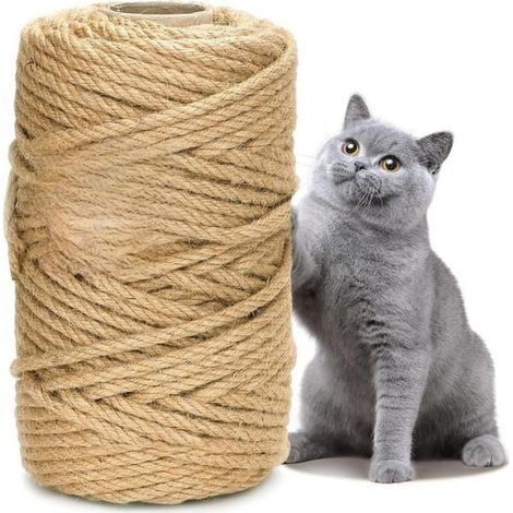 Corde Arbre à Chat - Naturel - 6 mm x 50 m - Résistante - Biodégradable - Chanvre (1/4)