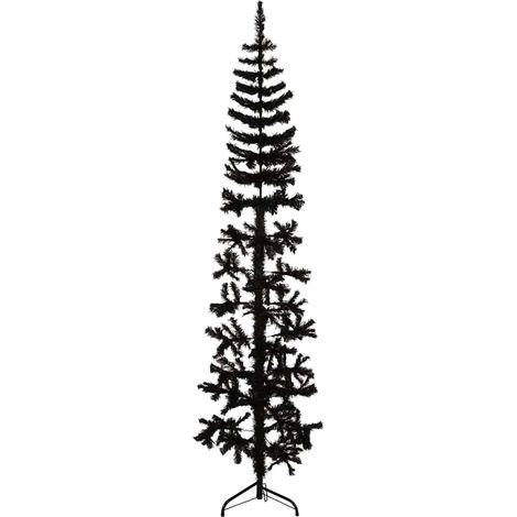 Künstlicher Halb-Weihnachtsbaum Ständer Schlank Schwarz 180 cm