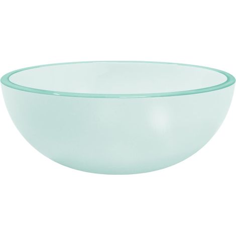 Basin Tempered Glass 30x12 cm Frosted vidaXL