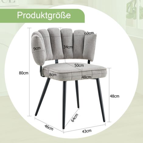 Ensemble de 2 fauteuils de table scandinaves minimalistes, dossier orné de fleurs, tissu velouté gris perle, piètement acier mat noir, 80 cm de haut, parfaits pour espace repas ou pièce de vie. (1/5)