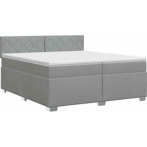 Maison Exclusive - Letto box spring con materasso Grigio Chiaro 200 x 200 cm (1/5)