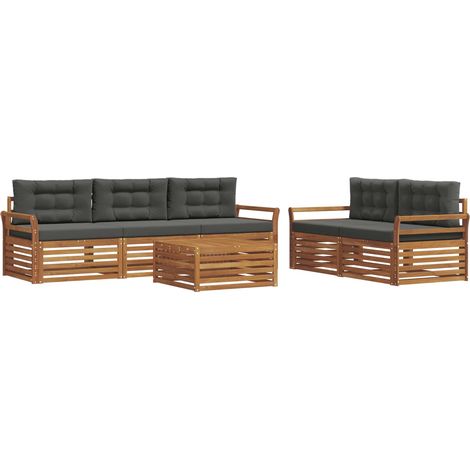Outdoor-Sofagarnitur 6 stk. Natur und Anthrazit vidaXL (1/5)