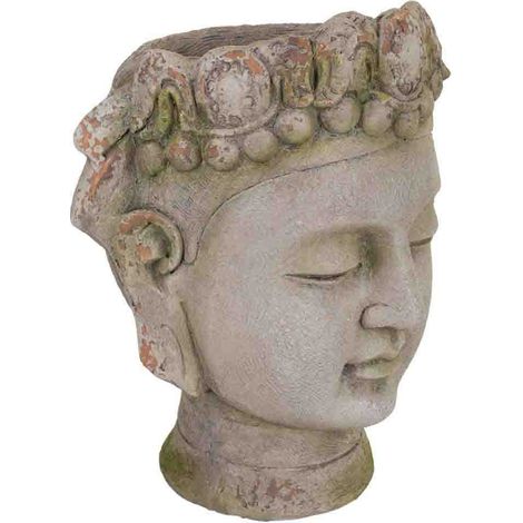 Macetero cabeza buda magnesio 35x28x38 Gris