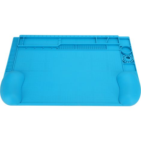 Repose-poignets 3D isolant thermique pour bureau d'ordinateur, tapis en silicone résistant aux hautes températures avec rangement magnétique. (1/2)