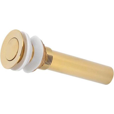 Fdit Bonde d'évier, Bouchon de vidange de lavabo Anti-encrassement, Laiton et Acier Inoxydable sans trop-Plein pour Salle de Bain(Rabat doré sans Trous) (1/4)
