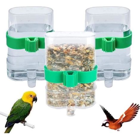 3Pcs Abreuvoir À Oiseaux Automatique, WOVTE Mangeoire pour Les Oiseaux, Distributeur d'eau pour Cage à Oiseaux (1/4)