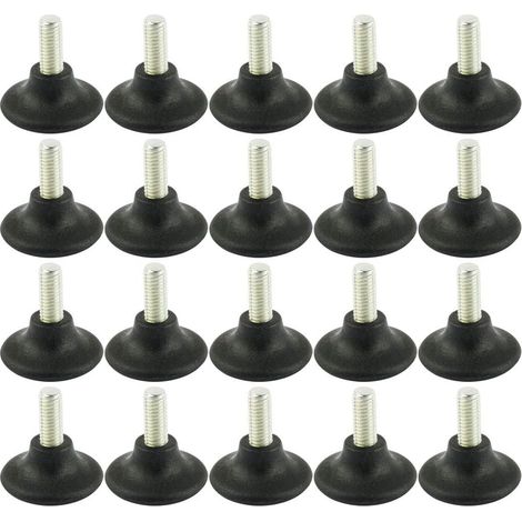 20pcs Pieds de Nivellement Meuble Réglable Pied Réglable Patin de Meuble Jambe Pied de Table Chaise Protection Plancher 38mm Base M8x20mm Fileté (1/5)