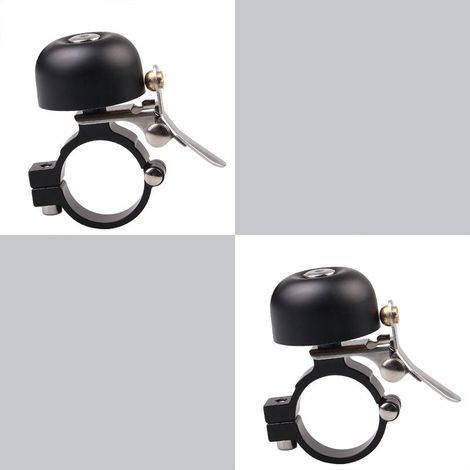Lot 2 Sonnette de vélo Classique en Laiton avec Un Joli Son Fort - Accessoire de vélo pour Enfants et Adultes (noir) (1/4)