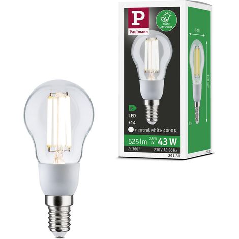 Eco-Line Filament 230V LED sphérique E14 pack de 1 100mm 525lm 2,5W 4000K Clair ampoule (1/5)