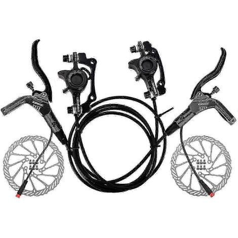 Frein hydraulique à coupure électrique, plaquettes de frein réglables, freins à disque avant et arrière, dispositif de freinage pour vélo électrique (1/4)