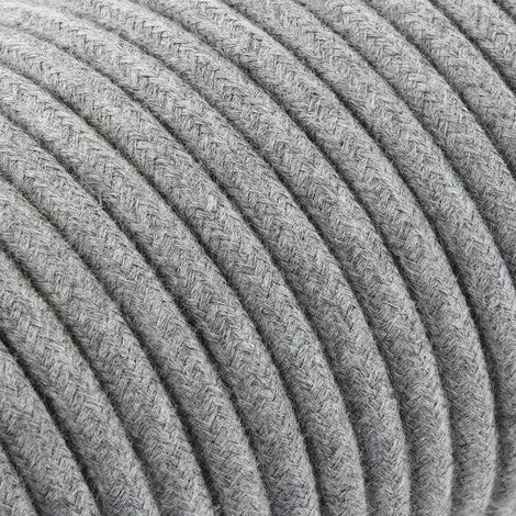 Fil Électrique Tissu Gris 2x0,75mm² - Câble Électrique Textile de Qualité