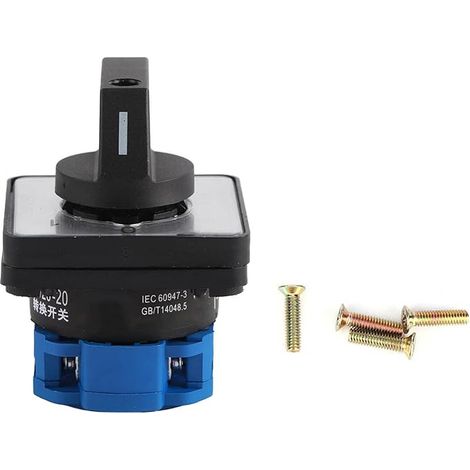 Fafeicy Commutateur, commutateur rotatif universel, bornes AC 660V 20A 2 positions 4, Changer De Source D'Alimentation, Interrupteur 4 positions Interrupteur inverseur (1/5)
