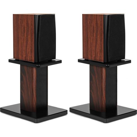 Set of 2 Wooden Speaker Stands, Maximum Load: 50 kg, 30 cm Heavy Duty Speaker Stands, For Bookshelf and Satellite Speakers, Floor Speaker Stand (1/5)