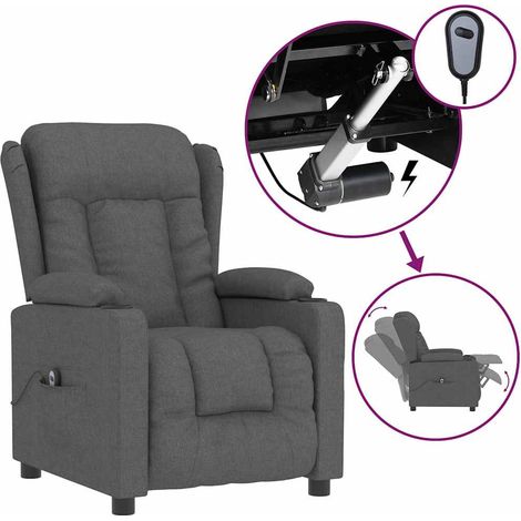 Relaxsessel Elektrisch Dunkelgrau Stoff vidaXL