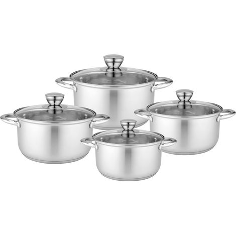 Batterie de cuisine Florina Matteo en acier inoxydable, 8 pièces