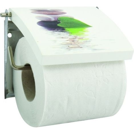 Portarrollos de papel higiénico de pared MDF y acero inoxidable LINGGA Blanco MSV