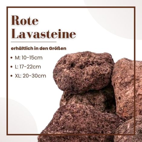 Aquarium Natursteine Lavastein rot 1 Stück Gr.L 16-23 cm