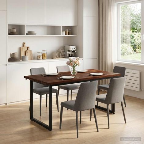 vidaXL Mesa de Comedor Cuadrada 160 x 70 x 75 cm Marrón Oscuro (1/5)