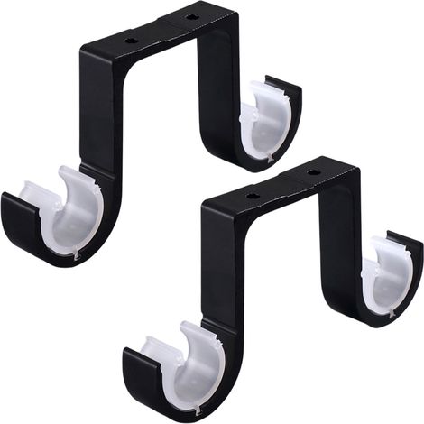 Support pour Tringle à Rideau 2 Pièces Mural Double Support Tringle Rideaux Plafond en Alliage d'Aluminium Antirouille Approprié Tringle du Diamètre de 28-33mm (1/5)