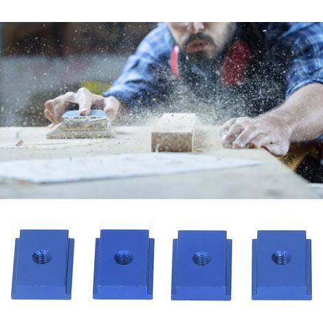Bloc coulissant à rainure en T M6 30 pour le travail du bois, bleu (1/5)