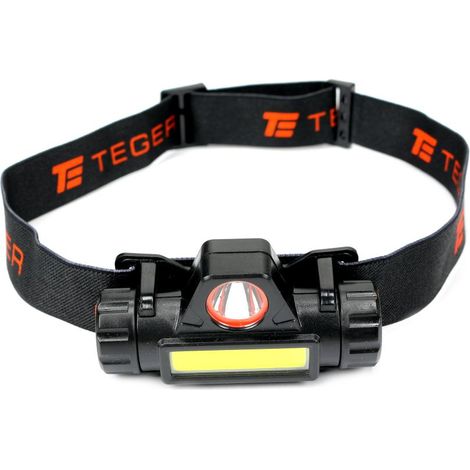 Lampada frontale a LED COB Teger da 200 lm, ricaricabile tramite USB. (1/3)