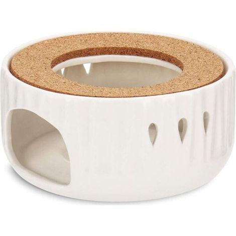 Chauffe-théière céramique creuse design sculpté, maintient thé/café au chaud, type goutte (1/4)
