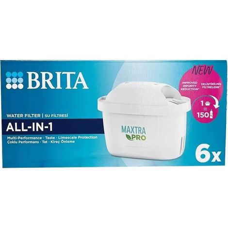 Convient aux cartouches filtrantes multifonctions tout-en-un BRITA MAXTRA PRO (paquet de 6)