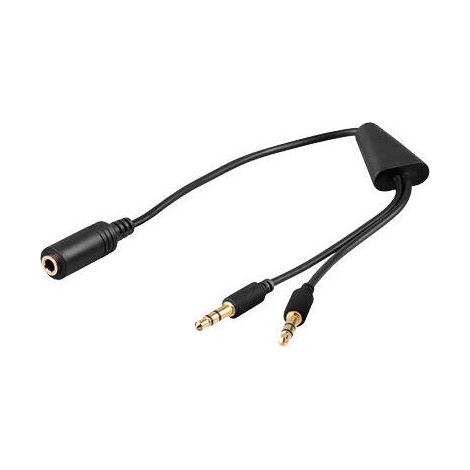 Goobay 48980 cable de audio 0,4 m 2 x 3.5mm 3,5mm Negro (1/4)
