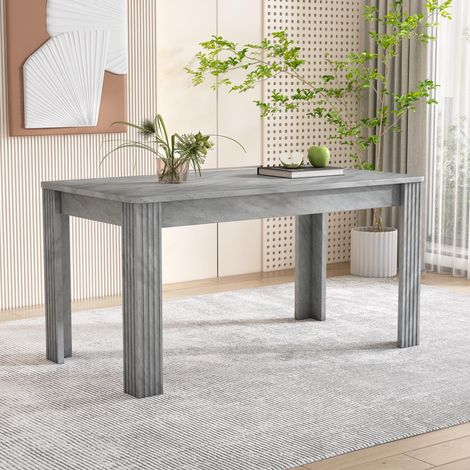 Esszimmertisch, Zeitgemäßer Esstisch, Robuster Esstisch, Tisch mit vier Beinen,Eichenholztisch, Rechteckiger Esstisch, Kaffee-Freizeittisch, Modern einfacher Esstisch, Beton-Optik[OLD SKU:WF312300AAB] (1/5)