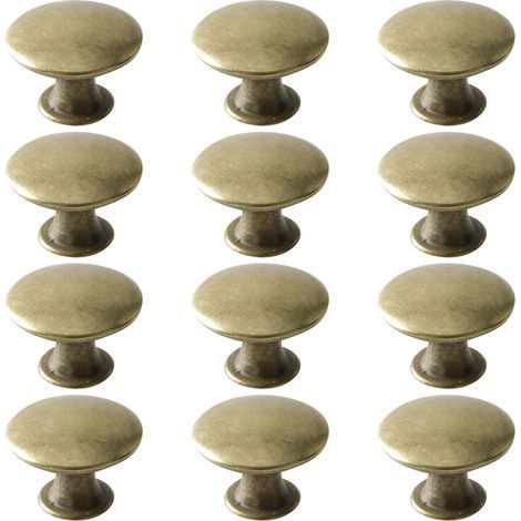 12 Boutons de Tiroir Vintage, Laiton Rond Poignée de Meuble Ancien, Metal Boutons de Placard Cuisine Salle de Bain, 30x21mm (1/5)