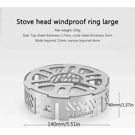 Mini pare-vent pour réchauds de camping, anneau coupe-vent en acier inoxydable, réchauds à gaz portables, déflecteurs de vent extérieurs, pare-vent pour réchauds de camping (1/5)