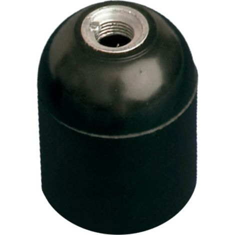 Portalámparas casquillo E27 negro, baquelita liso 4A 250V (1/3)
