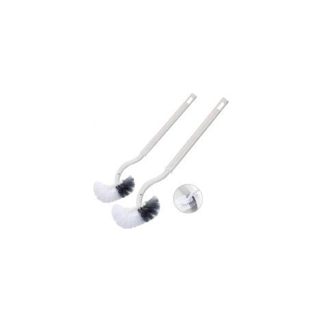 (2 pieces (with hook)) Toilet Brush, Toilet Brush with Edge Cleaner, Improved Toilet Brush, Curved Toilet Brush (1/5)