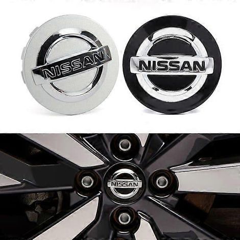 (54 mm – Schwarz) 4er-Set – Nissan Radnabenkappen / Radnabenembleme – Auto 54 mm – Schwarz (1/5)