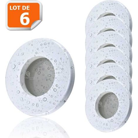 6 Spots LED Encastrables Blanc Etanche IP44 Pour Salle de Bain Blanc Chaud (1/2)