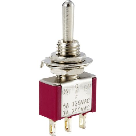 TRU COMPONENTS TC-12819612 Kippschalter 125 V/AC, 250 V/AC 6 A 1 x (Ein)/Aus/(Ein) tastend 1 St. (1/3)