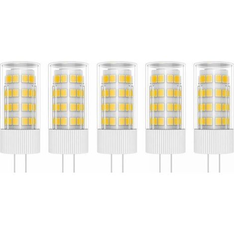 Ampoule LED 5X G4 de 5 W, 51 LED SMD 2835, lumière blanche chaude 4500 K, ampoule LED équivalente à une lampe halogène de 50 W, tension alternative/courant continu 220 V