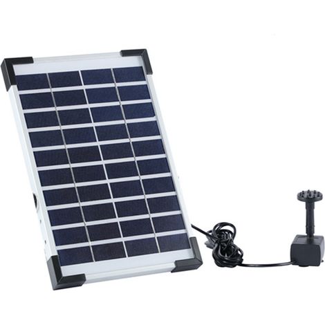 Solarwasserpumpe mit 6 Düsen, 5,5 W, Solarbrunnenpumpe, Fördermenge 380 l/h, Solarteichpumpe mit 3 m Kabel für Gartenteiche, Gärten und Vogeltränken. (1/5)