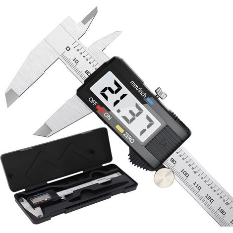 Calibrating Foot, 150mm Digital Caliper, Stainless Steel, Large LCD Screen, Adjustable Precision 0.01mm, mm/inch Conversion (1/5)
